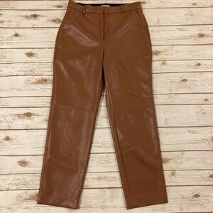 Aritzia Babaton Faux Vegan Leather Straight Leg Pants Size 12